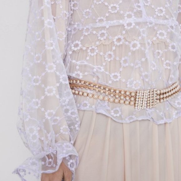 Zara Embroidered Organza Blouse M - Picture 8 of 9